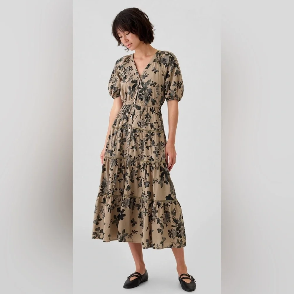 GAP Tiered Midi Shirtdress - Picture 2 of 8
